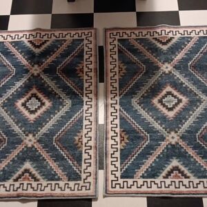 Set of 2 Aztec Patterned Area Rugs, Both 2'x3'